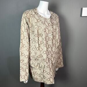 Chi‎ by Falchi leather jacket 3X NWT snake tan feminine